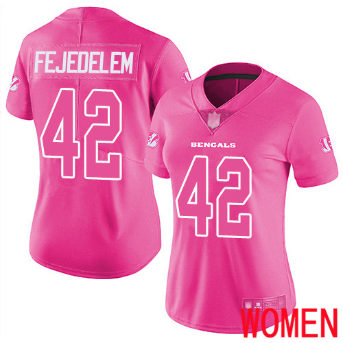 Cincinnati Bengals Limited Pink Women Clayton Fejedelem Jersey NFL Footballl #42 Rush Fashion